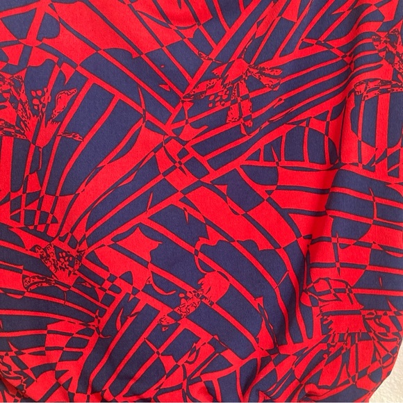 Sangria Womens Dress 3/4 Sleeve V Neck Knee Length Size 14 Red/Blue - Picture 6 of 16